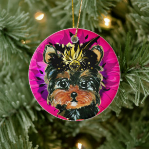 YORKIE POO JULGRANSPRYDNAD KERAMIK
