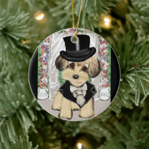 YORKIE POO JULGRANSPRYDNAD KERAMIK