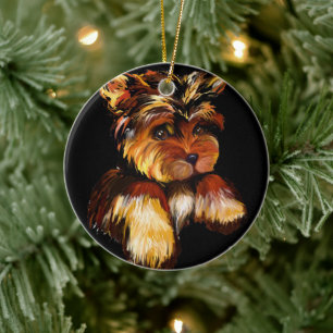 YORKIE POO JULGRANSPRYDNAD KERAMIK