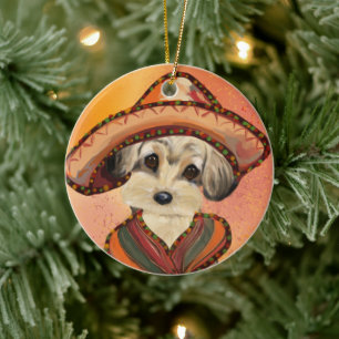YORKIE POO JULGRANSPRYDNAD KERAMIK