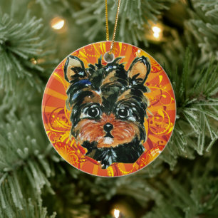 YORKIE POO JULGRANSPRYDNAD KERAMIK