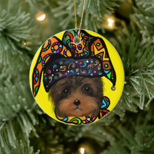 YORKIE POO JULGRANSPRYDNAD KERAMIK