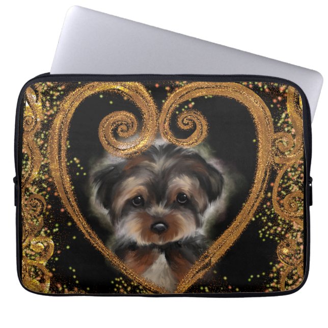 Yorkie Poo Laptop Fodral (Framsidan)