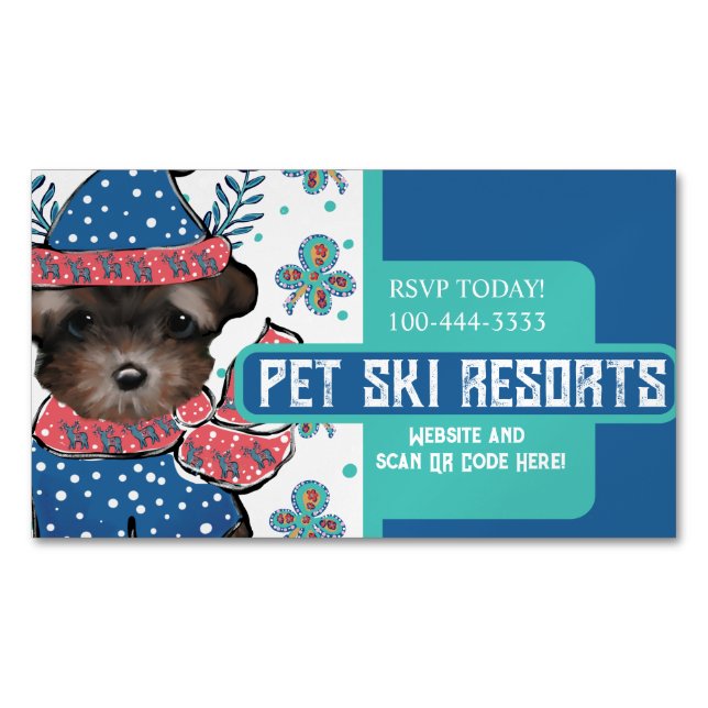 Yorkie Poo Magnetiska Visitkort (Framsida)