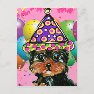 Yorkie Poo Partyhund Inbjudan Vykort