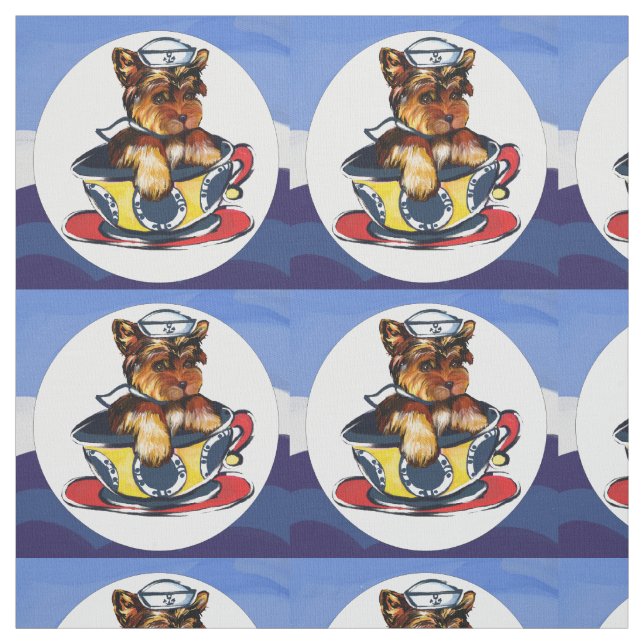 Yorkie Poo Sjöman Tyg (Provkarta)