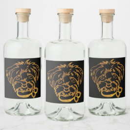 Yorkie Poo  Spritflaskor Etikett