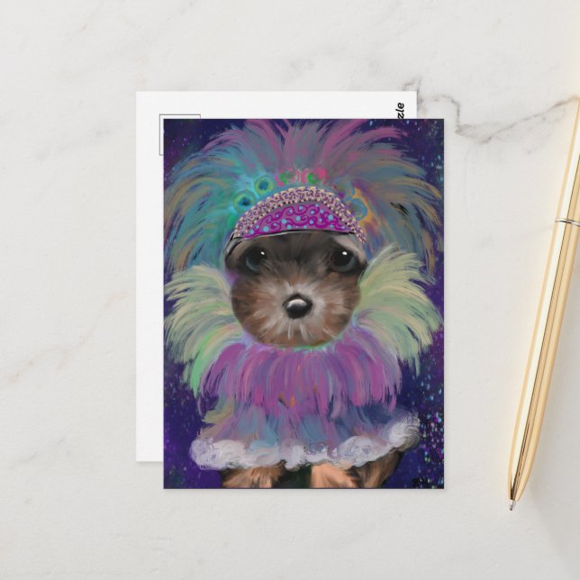 Yorkie Poo Vykort (Fram/Back In Situ)