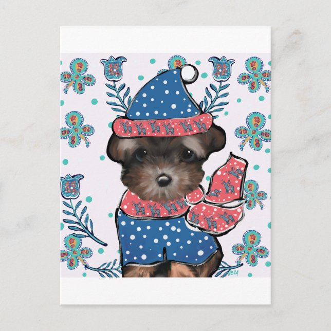 Yorkie Poo  Vykort (Framsida)