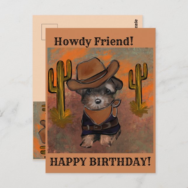 Yorkie Poo Vykort (Fram/baksida)