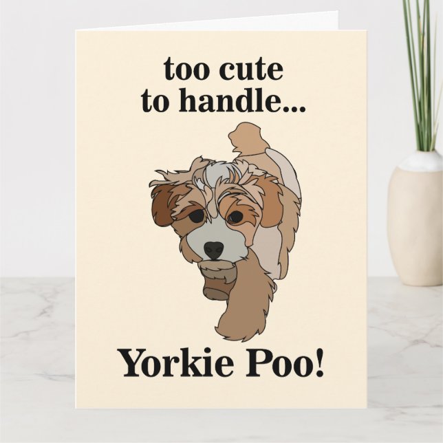 Yorkie Poo Yorkipoo Cute Hund Kort (Framsida)