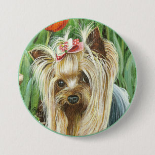 Yorkie Porträtt Knapp