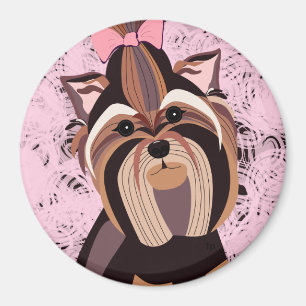 Yorkie porträtt magnet