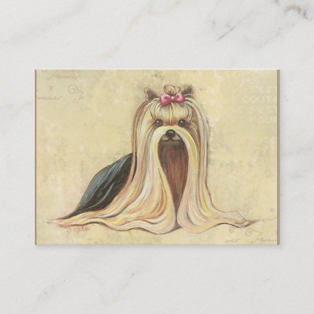 Yorkie Porträtt-målning Visitkort (Framsida)