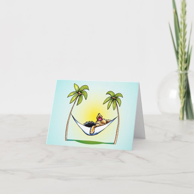 Yorkie Princess Off-Leash Art™ Tack Kort (Framsida)