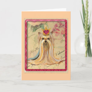 Yorkie Princess Valentine Gifts Helgkort