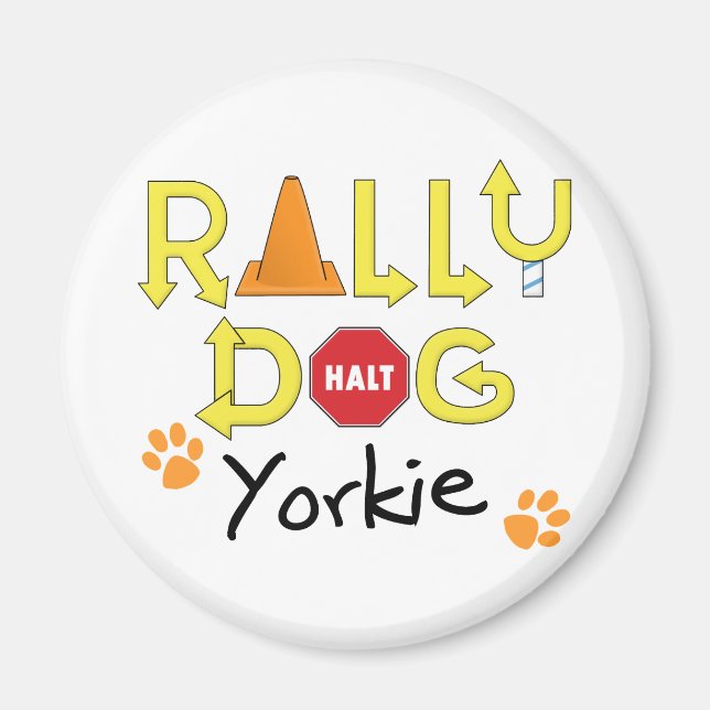 Yorkie Rally Hund Magnet (Framsidan)