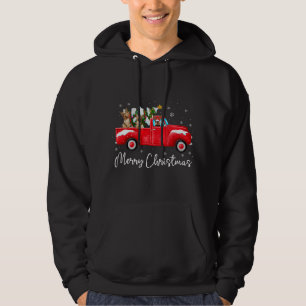Yorkie Red Lastbil jul Santa Hat Hund Julafton Hoodie