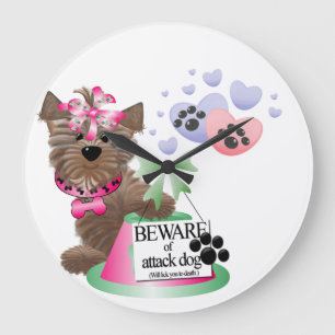 Yorkie Round (stor) Clock Stor Klocka