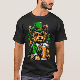 Yorkie Saint Paddys-dagskassan för Tanken Älskare  T Shirt