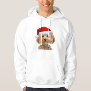 Yorkie Shirt Cute Hund Santa Hat-bild från Herren  Hoodie