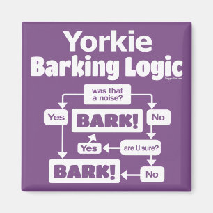 Yorkie som skäller logik magnet