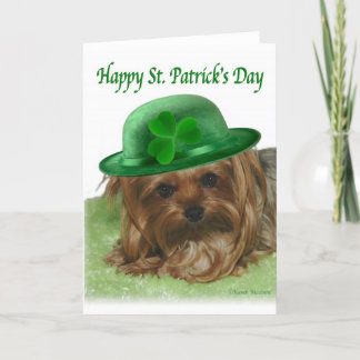Yorkie St. Patrick's Day Kort