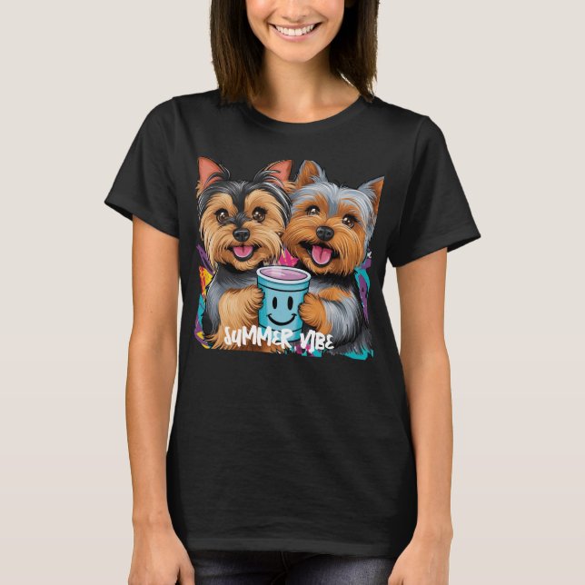 Yorkie Team Summer Vibe T Shirt (Framsida)