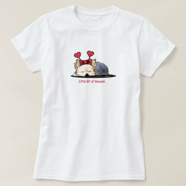 Yorkie Terrier Kärleks Bug T-Shirt (Design framsida)