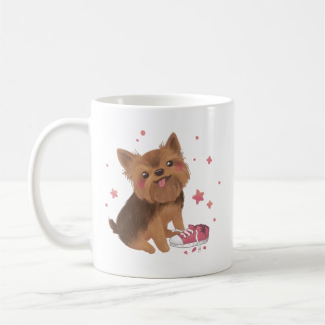 Yorkie the Cutest Trouble Maker Kaffemugg (Vänster)