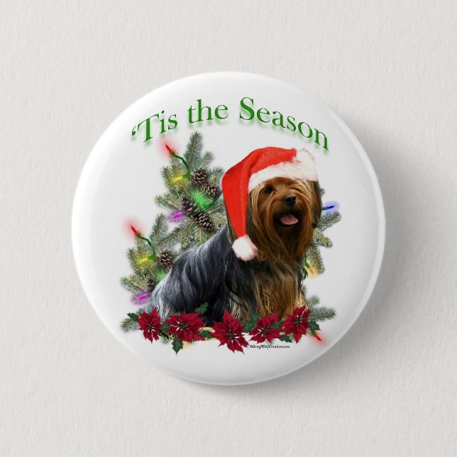 Yorkie 'Tis the Season Button Knapp (Framsida)