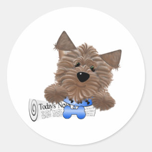 Yorkie-Todays News Runt Klistermärke