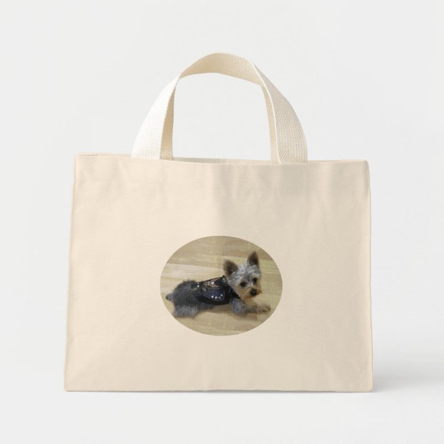 Yorkie Tote Bag Mini Tygkasse (Framsidan)