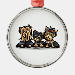 Yorkie Trio Julgransprydnad Metall