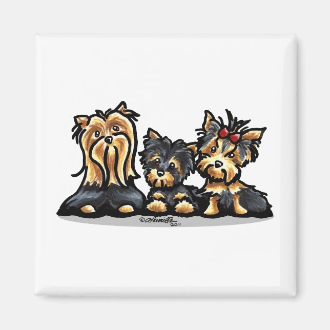 Yorkie Trio Magnet (Framsidan)