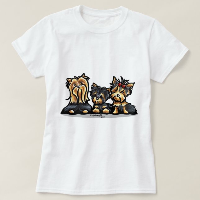 Yorkie Trio Tee Shirt (Design framsida)
