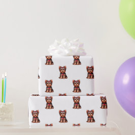 Yorkie Valentindagen - vit Presentpapper