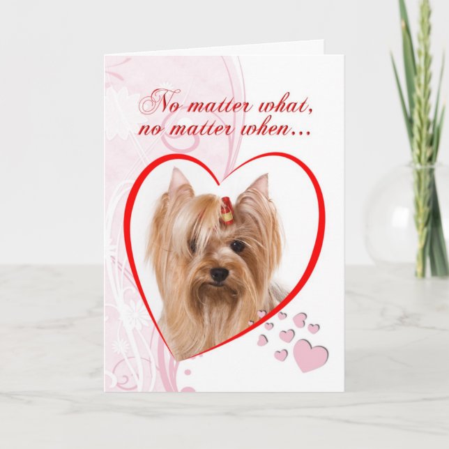 Yorkie Valentine Helgkort (Framsida)