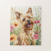 Yorkie Watercolor Hund Puzzle Gift för Vuxnor