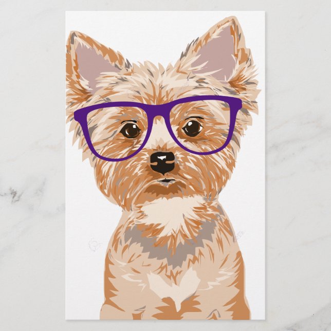 Yorkie Wearing Glasses (Framsida)