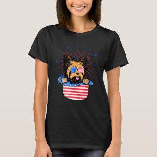 Yorkie Yorkshire Hund American Flagga Patriotic T Shirt