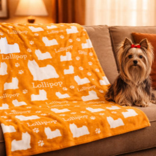 Yorkie Yorkshire Hund Orange Personlig Filt