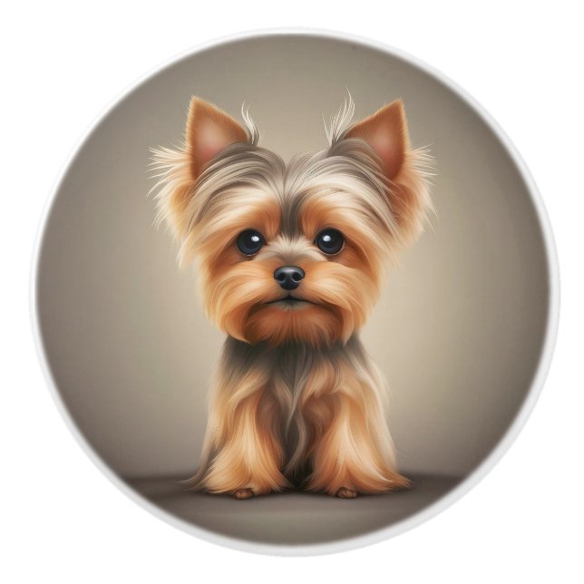 Yorkie Yorkshire Terrier Cute Hund Puppy Knopp (Framsidan)
