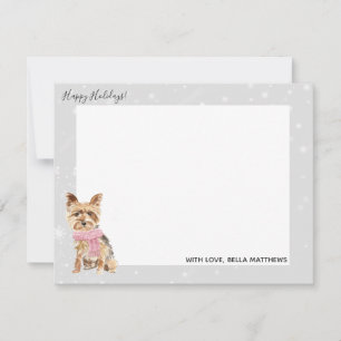 Yorkie Yorkshire Terrier Holiday jul julgran Anteckningskort