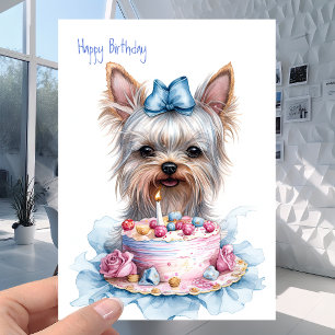 "Yorkie" Yorkshire Terrier - Hund Cake Birthday Kort
