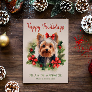 Yorkie Yorkshire Terrier Hund jul Julkort