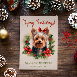 Yorkie Yorkshire Terrier Hund jul Julkort