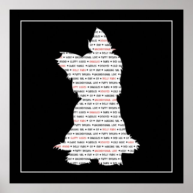 Yorkie / Yorkshire Terrier Ord Art Poster (Framsidan)