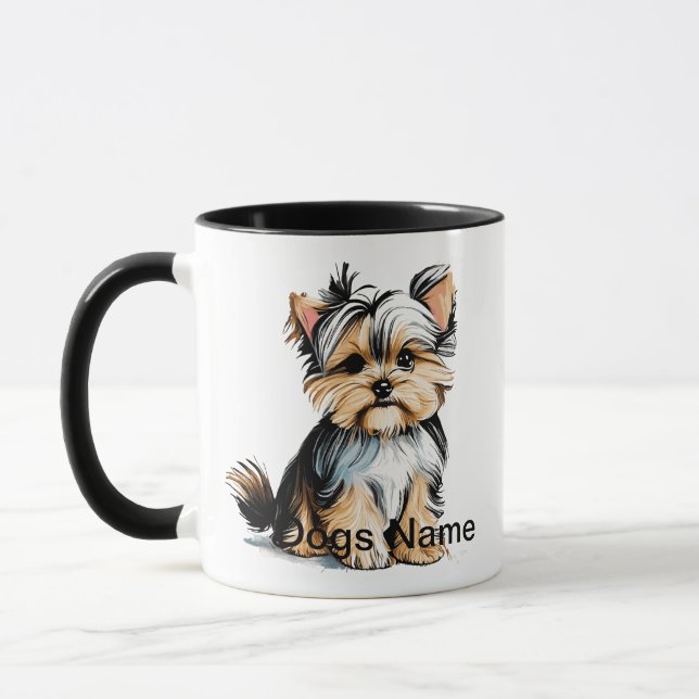 Yorkie Yorkshire Terrier Pet Hund Mugg (Vänster)