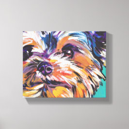 Yorkie Yorkshire Terrier Pop Art on Wrapped Canvas